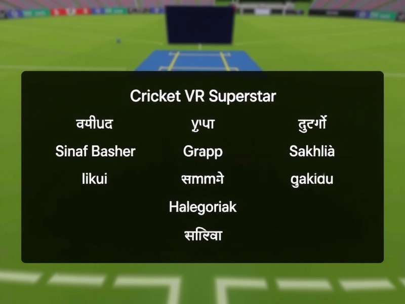 Cricket VR Superstar Language Options Cricket VR Superstar language selection screen showing 15+ Indian languages